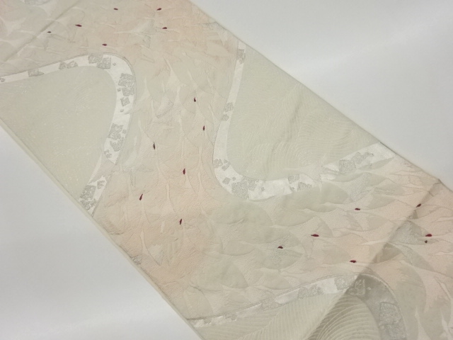 JAPANESE KIMONO / VINTAGE FUKURO OBI / WOVEN CRANES & WAVE